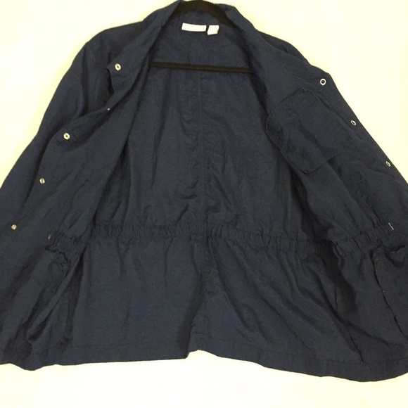 Weekends Summer Jacket XL / 16 Navy Blue Snap Front Lightweight - Picture 6 of 8